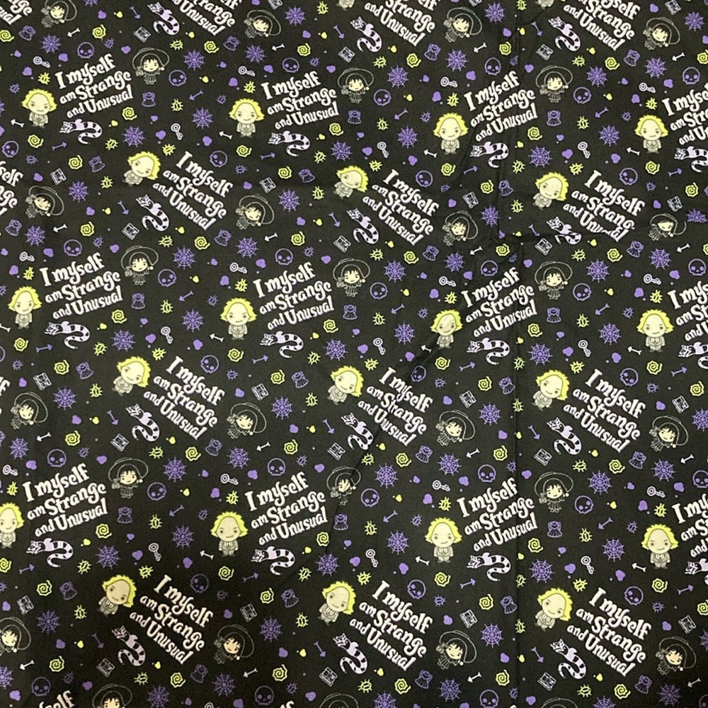 Beetlejuice printed cotton fabric